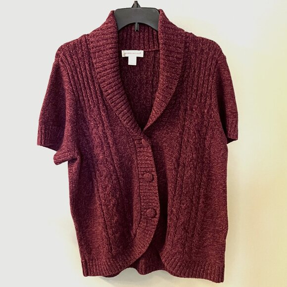 Christopher & Banks Sweaters - 🙂Christopher & Banks Womens Purple Short Sleeve Button Sweater Cardigan, Large